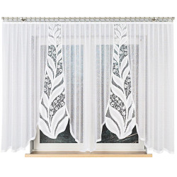 MELANIA Firanka żakardowa gotowa, szerokość 400 x wysokość 160cm, kolor 001 biały 019369 MELANIA Firanka żakardowa gotowa, szerokość 400 x wysokość 160cm, kolor 001 biały 019369
