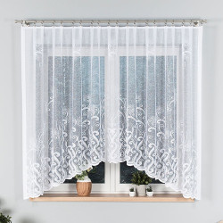 WANDA Firanka żakardowa gotowa, szerokość 300 x wysokość 160cm, kolor 001 biały 007234 WANDA Firanka żakardowa gotowa, szerokość 300 x wysokość 160cm, kolor 001 biały 007234