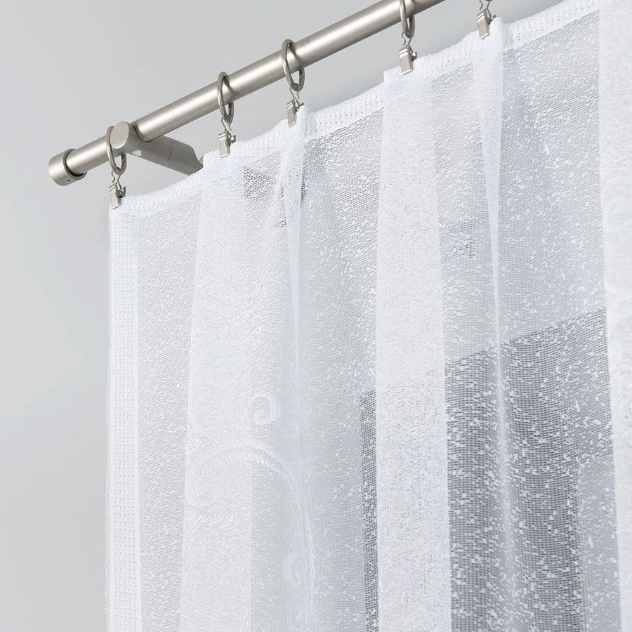 WANDA Firanka żakardowa gotowa, szerokość 300 x wysokość 160cm, kolor 001 biały 007234