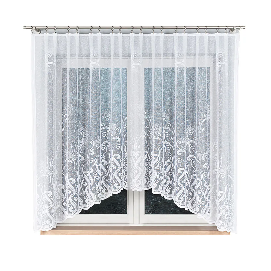 WANDA Firanka żakardowa gotowa, szerokość 300 x wysokość 160cm, kolor 001 biały 007234