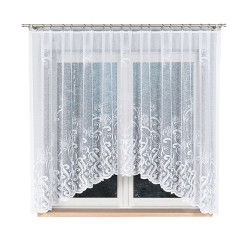 WANDA Firanka żakardowa gotowa, szerokość 300 x wysokość 160cm, kolor 001 biały 007234 WANDA Firanka żakardowa gotowa, szerokość 300 x wysokość 160cm, kolor 001 biały 007234