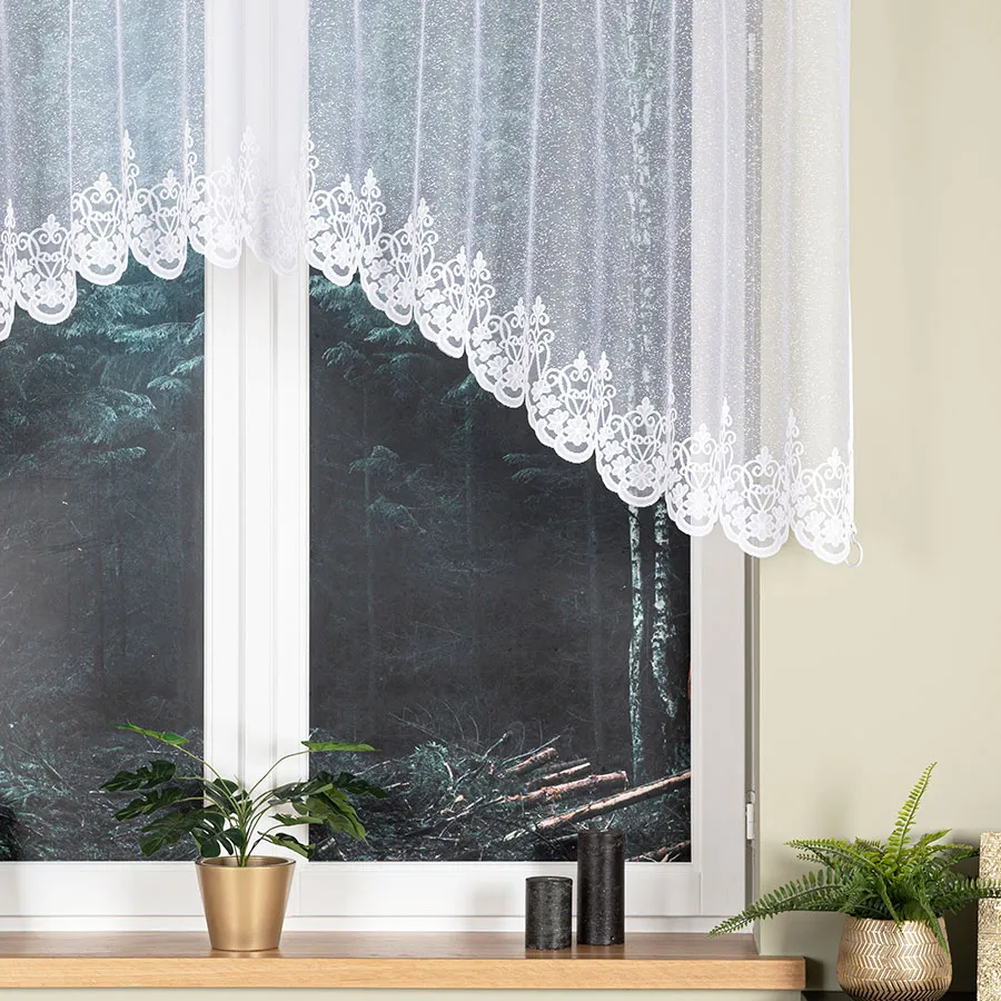 ŻANETA Firanka żakardowa gotowa, szerokość 400 x wysokość 105cm, kolor 001 biały 181043