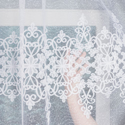 ŻANETA Firanka żakardowa gotowa, szerokość 400 x wysokość 105cm, kolor 001 biały 181043 ŻANETA Firanka żakardowa gotowa, szerokość 400 x wysokość 105cm, kolor 001 biały 181043