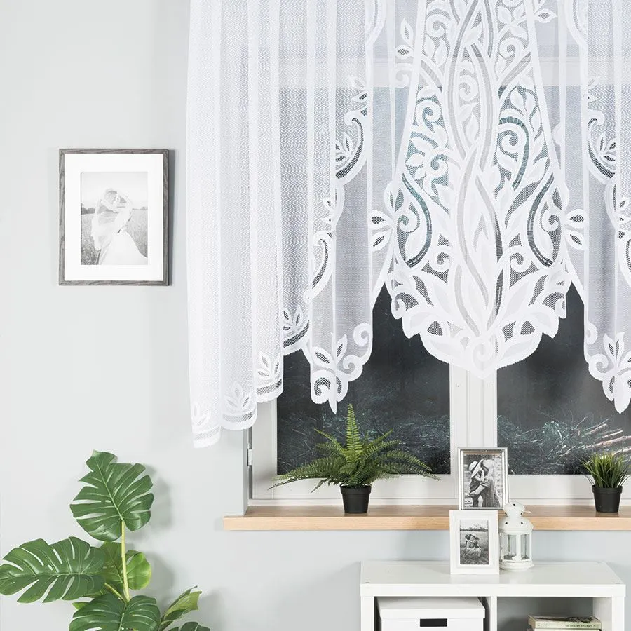POLA Firanka żakardowa gotowa, szerokość 300 x wysokość 140cm, kolor 001 biały 019368