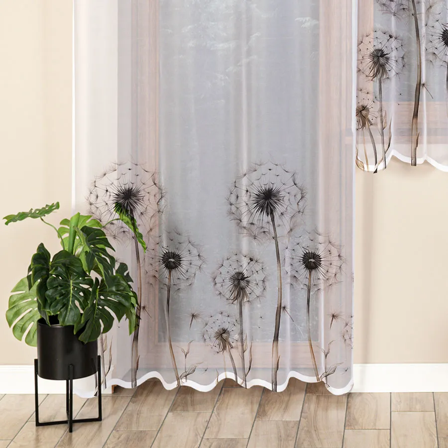 DMUCHAWCE Firanka żakardowa gotowa na prosto, szerokość 140 x wysokość 240cm, kolor 001 biały P00307