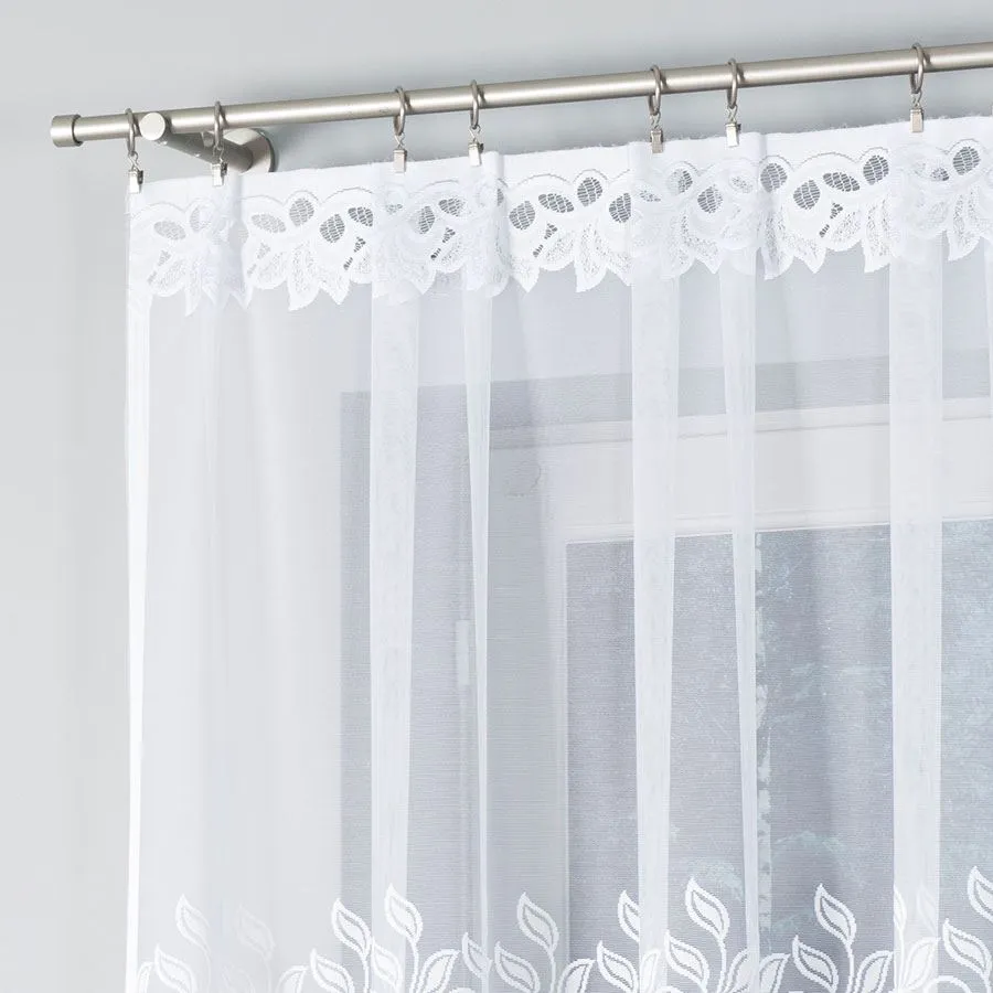 BASTIA Firanka żakardowa gotowa, szerokość 350 x wysokość 120cm, kolor 001 biały 648107