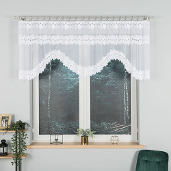 BASTIA Firanka żakardowa gotowa, szerokość 260 x wysokość 80cm, kolor 001 biały 648107