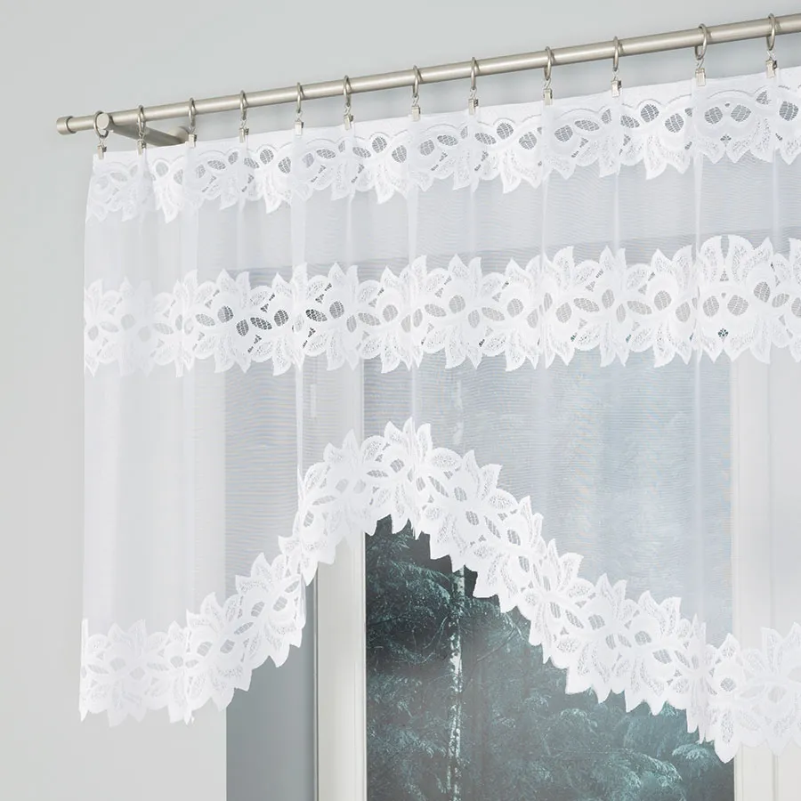 BASTIA Firanka żakardowa gotowa, szerokość 260 x wysokość 80cm, kolor 001 biały 648107