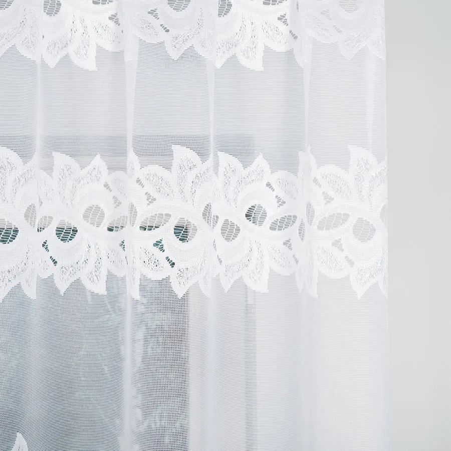 BASTIA Firanka żakardowa gotowa, szerokość 260 x wysokość 80cm, kolor 001 biały 648107