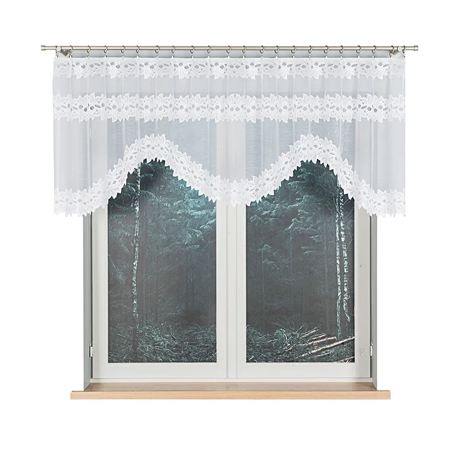 BASTIA Firanka żakardowa gotowa, szerokość 260 x wysokość 80cm, kolor 001 biały 648107