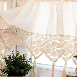 RACHELA Zazdrostka gotowa z ażurem, szerokość 200 x wysokość 90cm, kolor 012 kremowy 912432