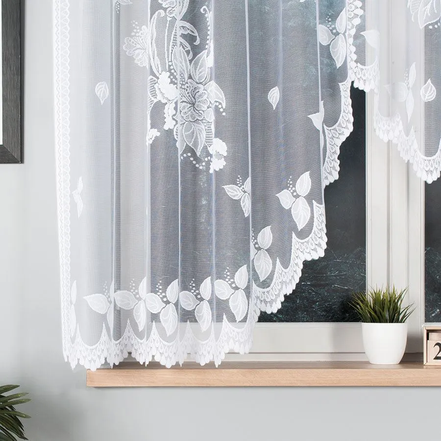 BEGONIA Firanka żakardowa gotowa, szerokość 300 x wysokość 160cm, kolor 001 biały 007263