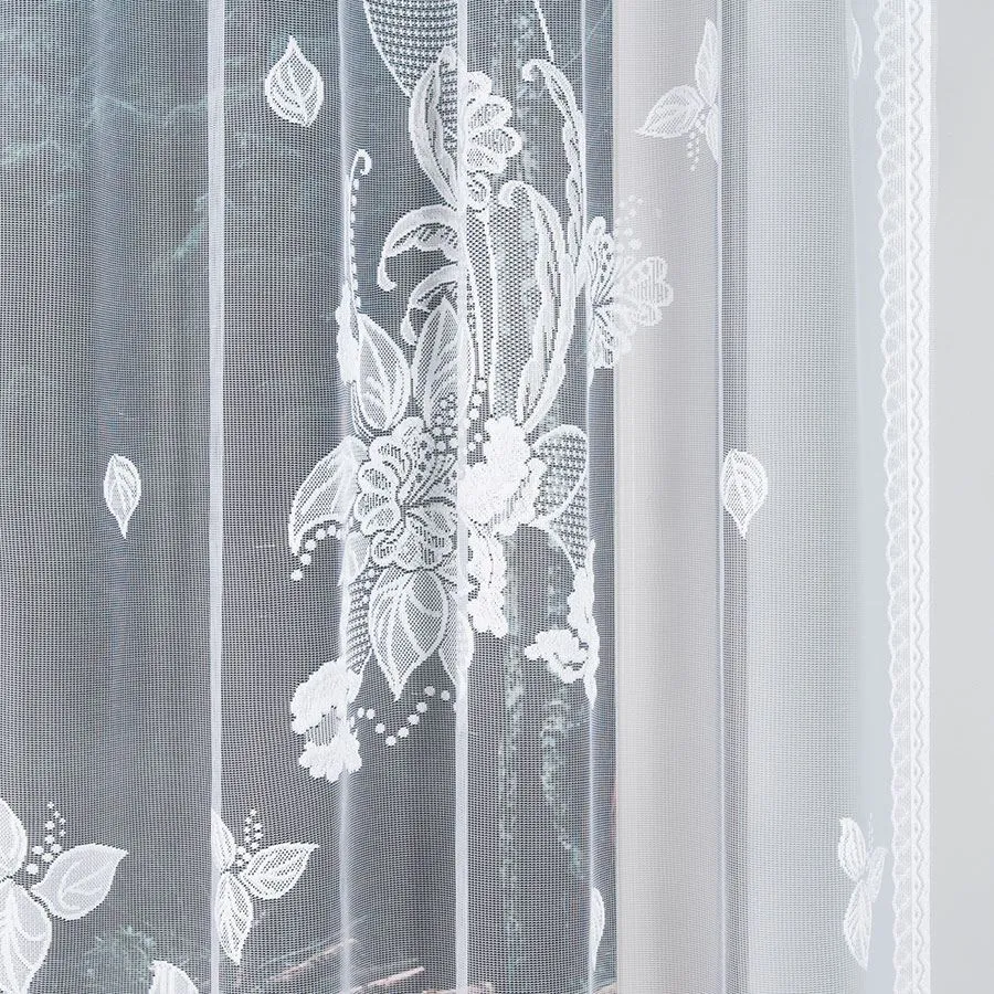 BEGONIA Firanka żakardowa gotowa, szerokość 300 x wysokość 160cm, kolor 001 biały 007263
