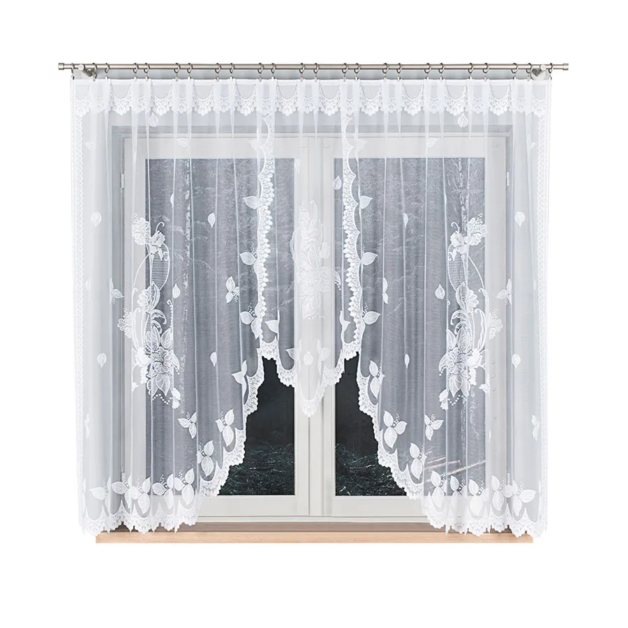 BEGONIA Firanka żakardowa gotowa, szerokość 300 x wysokość 160cm, kolor 001 biały 007263