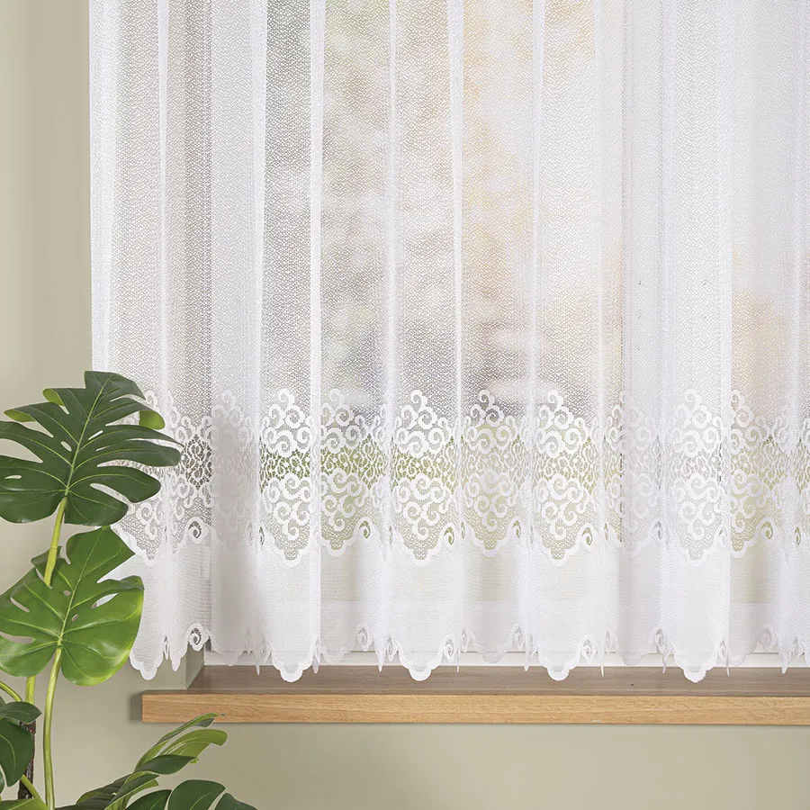 MODESTA Firanka żakardowa gotowa, szerokość 400 x wysokość 160cm, kolor 001 biały 017173