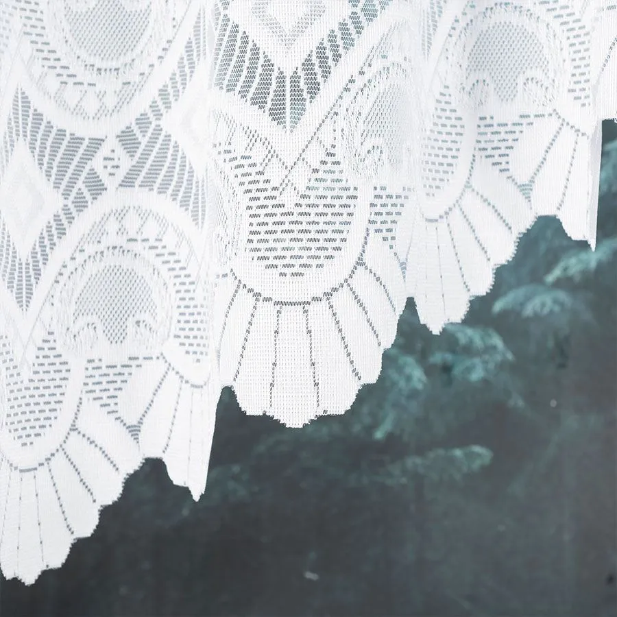 LUCYNA Firanka żakardowa gotowa, szerokość 250 x wysokość 120cm, kolor 001 biały 015079