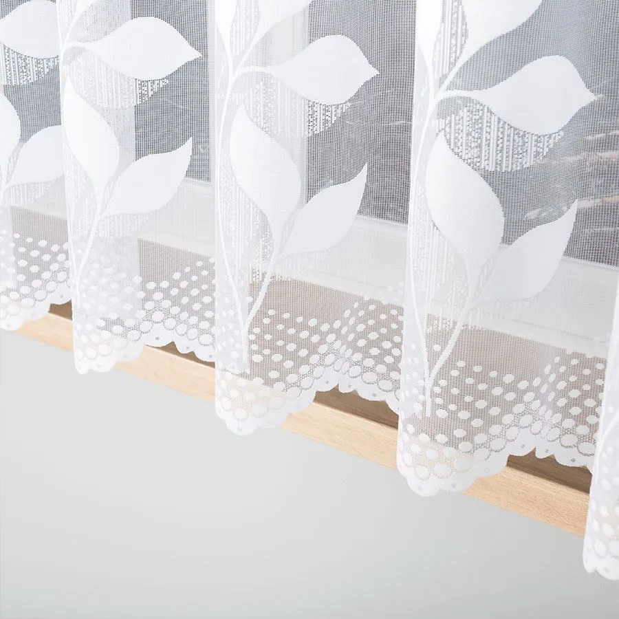 MARTYNA Firanka żakardowa gotowa na prosto, szerokość 320 x wysokość 160cm, kolor 001 biały 023083