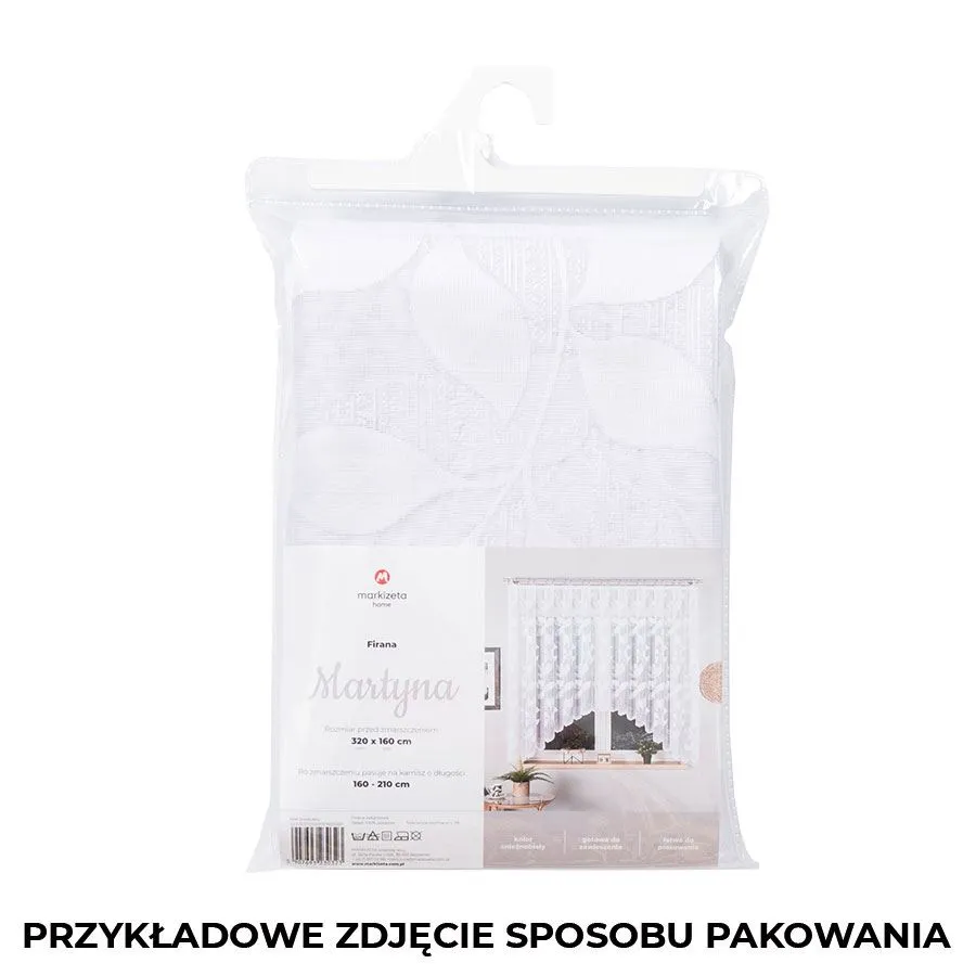 MARTYNA Firanka żakardowa gotowa na prosto, szerokość 320 x wysokość 160cm, kolor 001 biały 023083