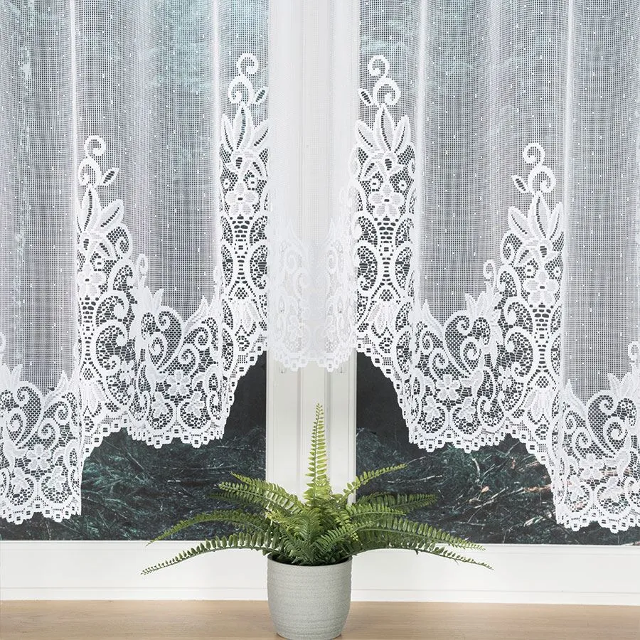BERENIKA Firanka żakardowa gotowa, szerokość 330 x wysokość 170cm, kolor 001 biały 004304