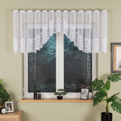 MALWINA Firanka żakardowa gotowa, szerokość 410 x wysokość 80cm, kolor 001 biały 018535 MALWINA Firanka żakardowa gotowa, szerokość 410 x wysokość 80cm, kolor 001 biały 018535