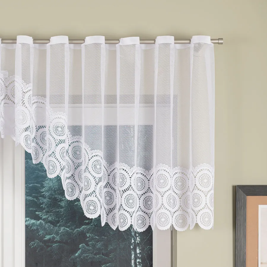 MALWINA Firanka żakardowa gotowa, szerokość 410 x wysokość 80cm, kolor 001 biały 018535