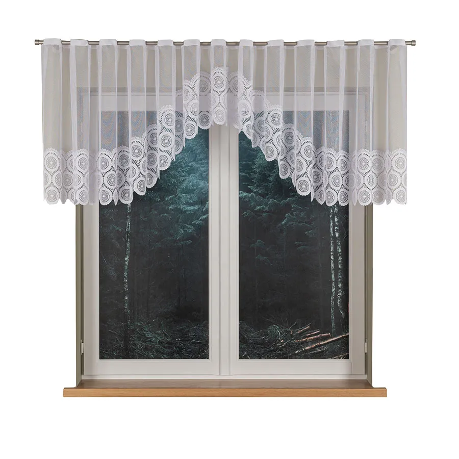 MALWINA Firanka żakardowa gotowa, szerokość 410 x wysokość 80cm, kolor 001 biały 018535