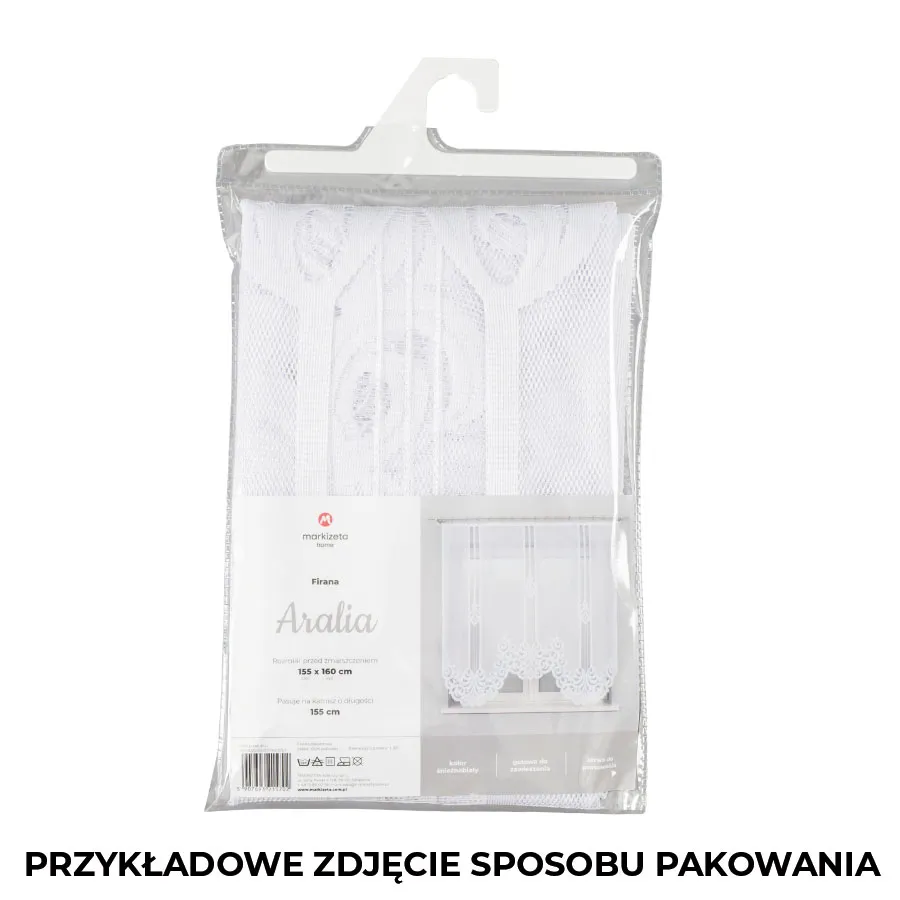 MALWINA Firanka żakardowa gotowa, szerokość 410 x wysokość 80cm, kolor 001 biały 018535