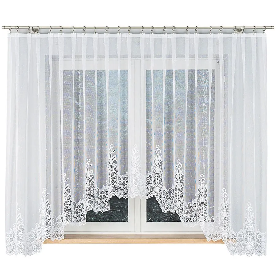 BERENIKA Firanka żakardowa gotowa, szerokość 400 x wysokość 170cm, kolor 001 biały 004304