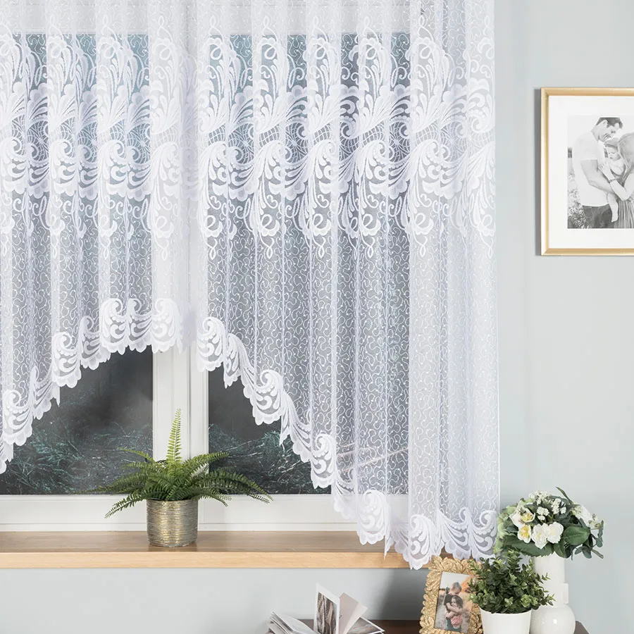 IWONA Firanka żakardowa gotowa, szerokość 400 x wysokość 160cm, kolor 001 biały 049312