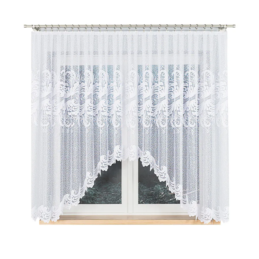 IWONA Firanka żakardowa gotowa, szerokość 400 x wysokość 160cm, kolor 001 biały 049312