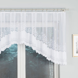 GENOWEFA Firanka żakardowa gotowa, szerokość 300 x wysokość 100cm, kolor 001 biały 023419