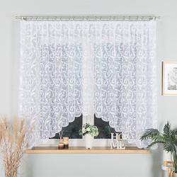 LEOKADIA Firanka żakardowa gotowa, szerokość 300 x wysokość 155cm, kolor 001 biały 023034 LEOKADIA Firanka żakardowa gotowa, szerokość 300 x wysokość 155cm, kolor 001 biały 023034