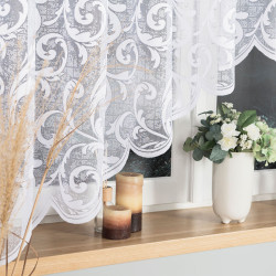 LEOKADIA Firanka żakardowa gotowa, szerokość 300 x wysokość 155cm, kolor 001 biały 023034 LEOKADIA Firanka żakardowa gotowa, szerokość 300 x wysokość 155cm, kolor 001 biały 023034