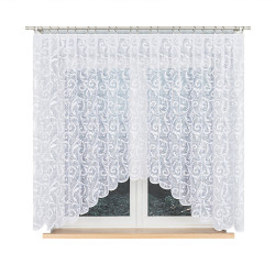 LEOKADIA Firanka żakardowa gotowa, szerokość 300 x wysokość 155cm, kolor 001 biały 023034 LEOKADIA Firanka żakardowa gotowa, szerokość 300 x wysokość 155cm, kolor 001 biały 023034