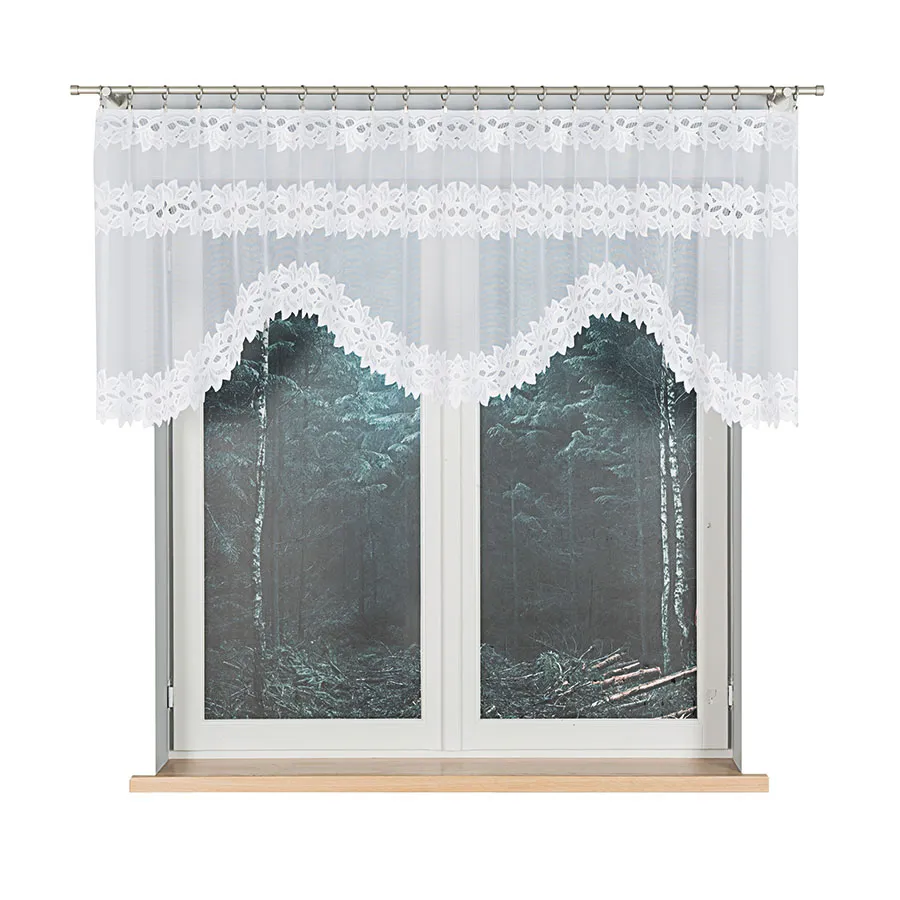 BASTIA Firanka żakardowa gotowa, szerokość 200 x wysokość 80cm, kolor 001 biały 648107