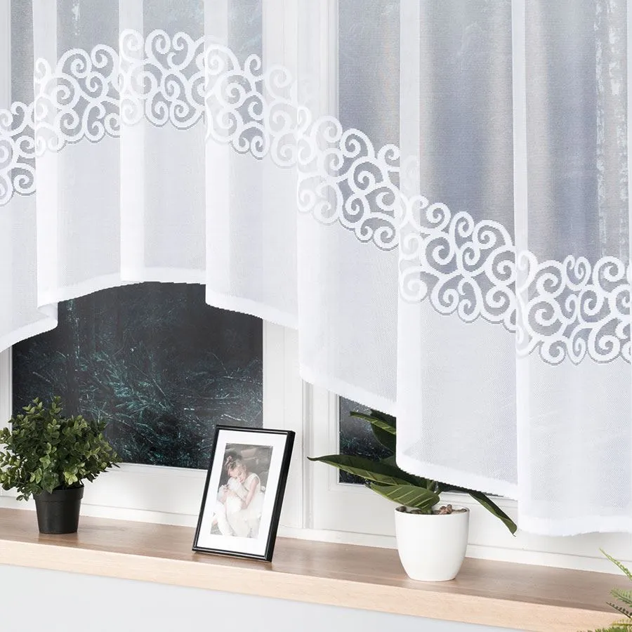 DANIELA Firanka żakardowa gotowa, szerokość 350 x wysokość 155 cm, kolor 001 biały 017788