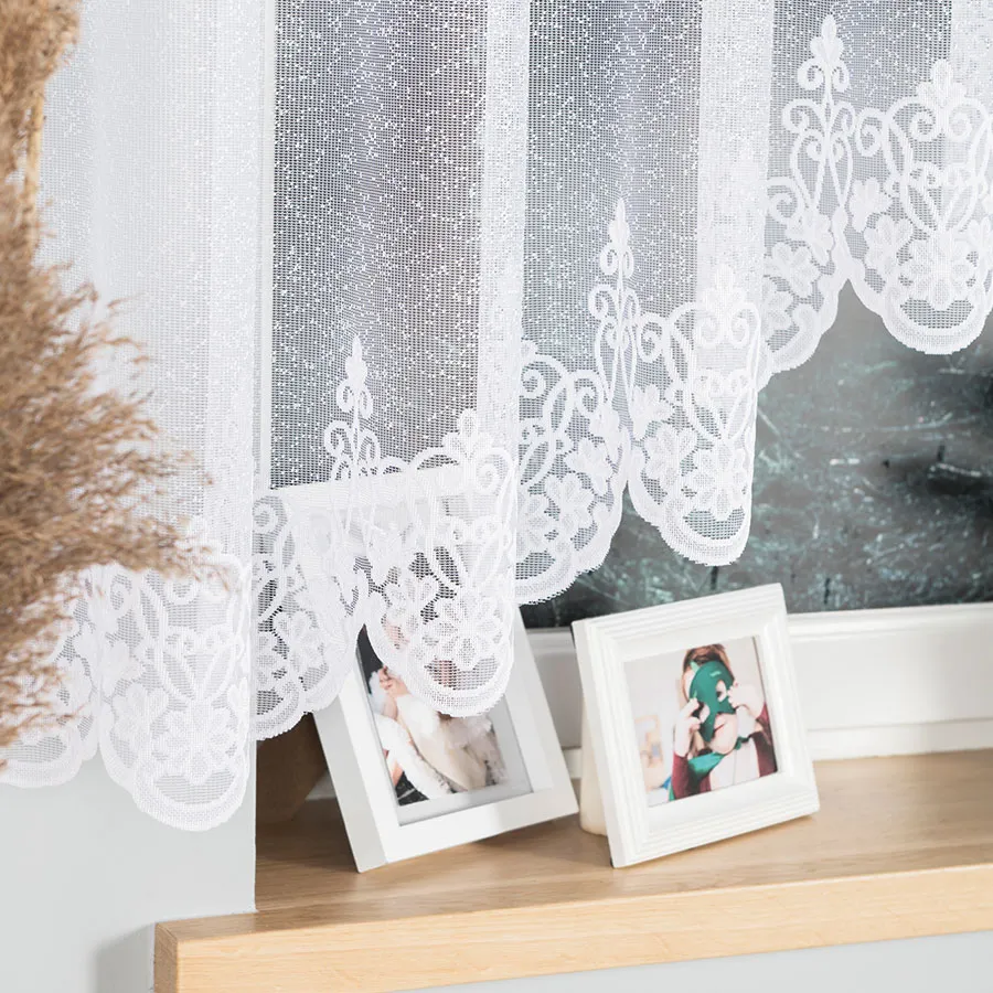 ŻANETA Firanka żakardowa gotowa, szerokość 450 x wysokość 155cm, kolor 001 biały 181043