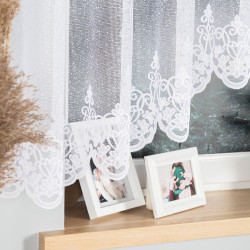 ŻANETA Firanka żakardowa gotowa, szerokość 450 x wysokość 155cm, kolor 001 biały 181043 ŻANETA Firanka żakardowa gotowa, szerokość 450 x wysokość 155cm, kolor 001 biały 181043