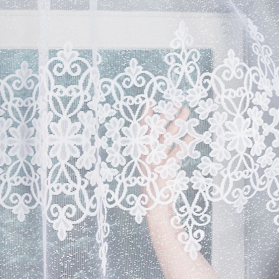 ŻANETA Firanka żakardowa gotowa, szerokość 450 x wysokość 155cm, kolor 001 biały 181043