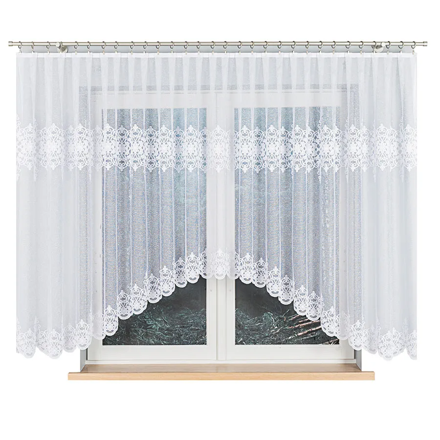 ŻANETA Firanka żakardowa gotowa, szerokość 450 x wysokość 155cm, kolor 001 biały 181043