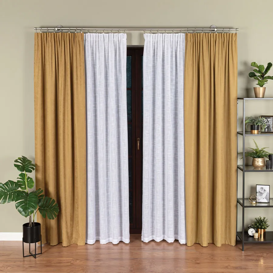 Firana gotowa na taśmie, 140x250 cm, kolor 001 biały 400002