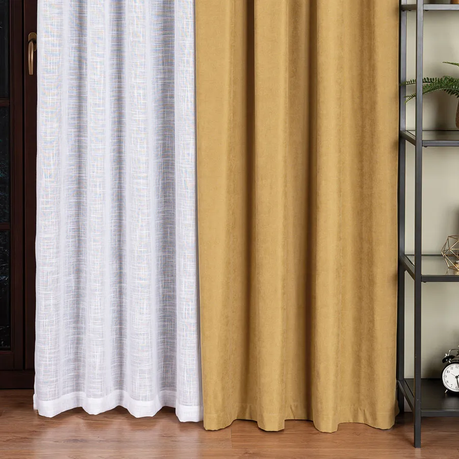 Firana gotowa na taśmie, 140x250 cm, kolor 001 biały 400002