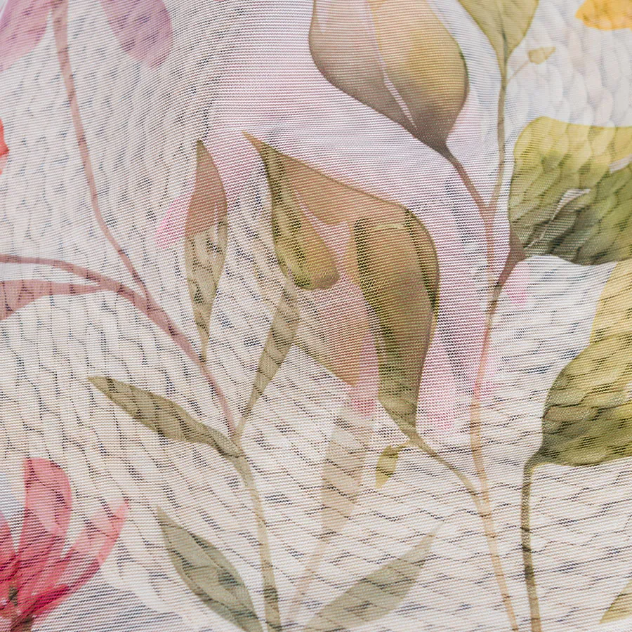 KWIATOWA ŁĄKA Firanka żakardowa gotowa na prosto, szerokość 260 x wysokość 230cm, kolor 001 biały P00308