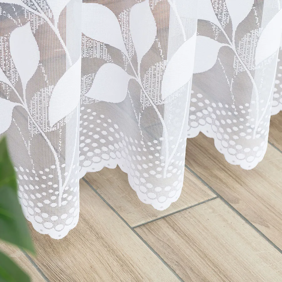 MARTYNA Firanka żakardowa gotowa na prosto, szerokość 200 x wysokość 250cm, kolor 001 biały 023083