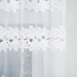 BASTIA Firanka żakardowa gotowa, szerokość 280 x wysokość 80cm, kolor 001 biały 648107 BASTIA Firanka żakardowa gotowa, szerokość 280 x wysokość 80cm, kolor 001 biały 648107