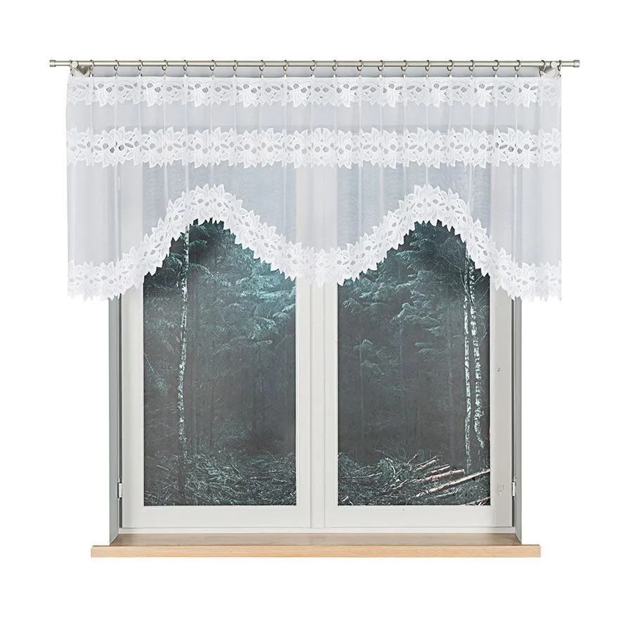 BASTIA Firanka żakardowa gotowa, szerokość 280 x wysokość 80cm, kolor 001 biały 648107