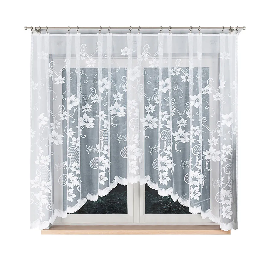 ARLETA Firanka żakardowa gotowa, szerokość 310 x wysokość 160cm, kolor 001 biały 002076