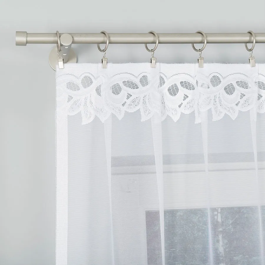 BASTIA Firanka żakardowa gotowa, szerokość 280 x wysokość 130cm, kolor 001 biały 648107