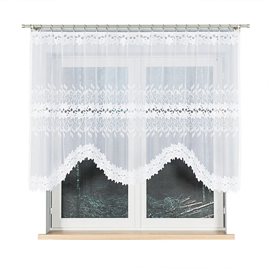 BASTIA Firanka żakardowa gotowa, szerokość 280 x wysokość 130cm, kolor 001 biały 648107