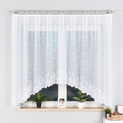 KAROLINA Firanka żakardowa gotowa, szerokość 300 x wysokość 150cm, kolor 001 biały 054160